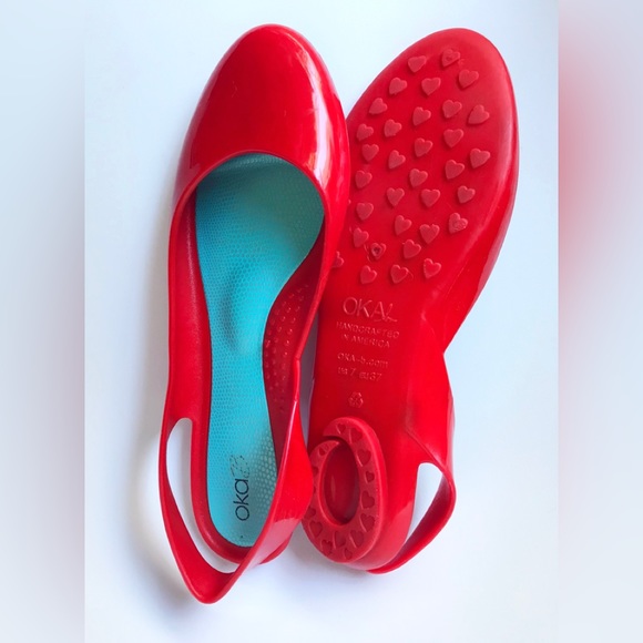 OkaB Slingback Rubber Closed Toe Sandals Size 7 - Picture 2 of 6